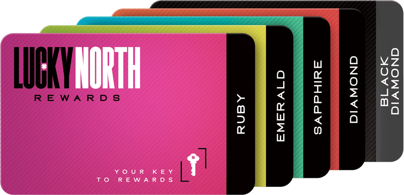 Lucky North Rewards card stack